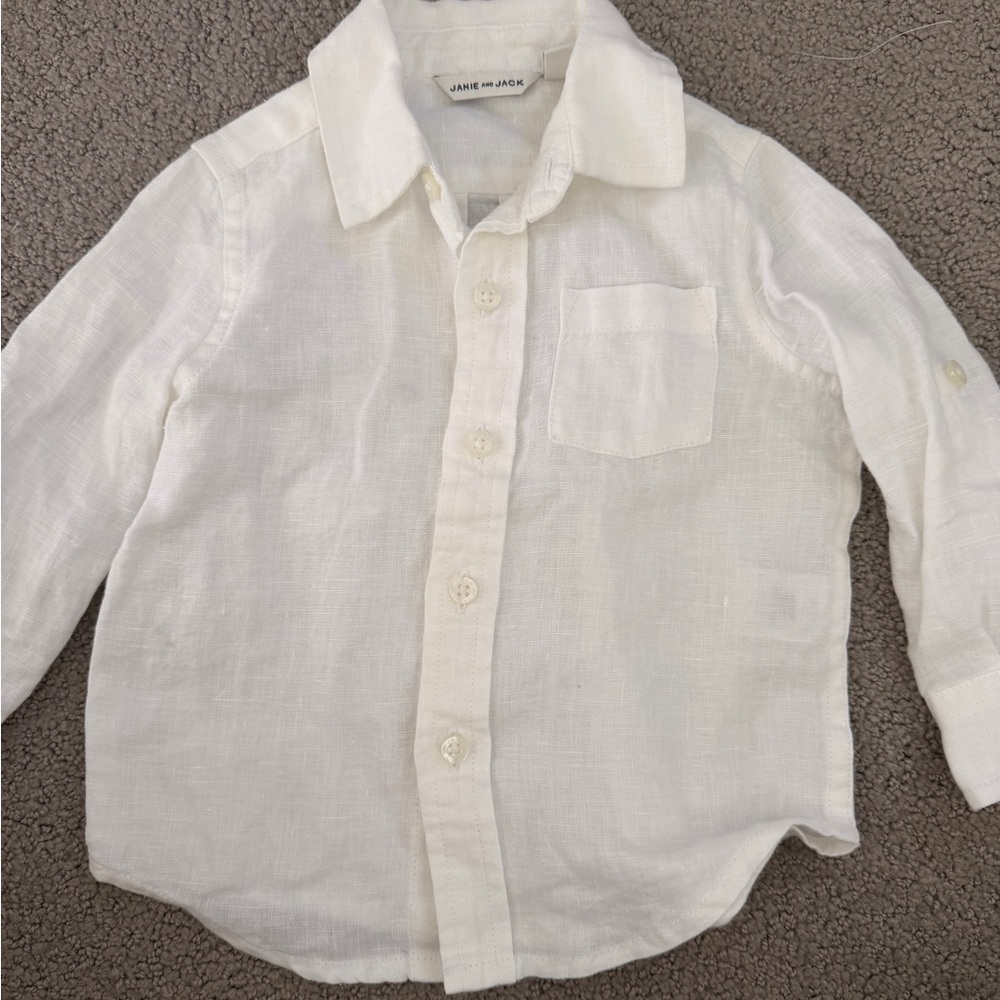 Janie and Jack Cream Button-Down Shirt for Kids